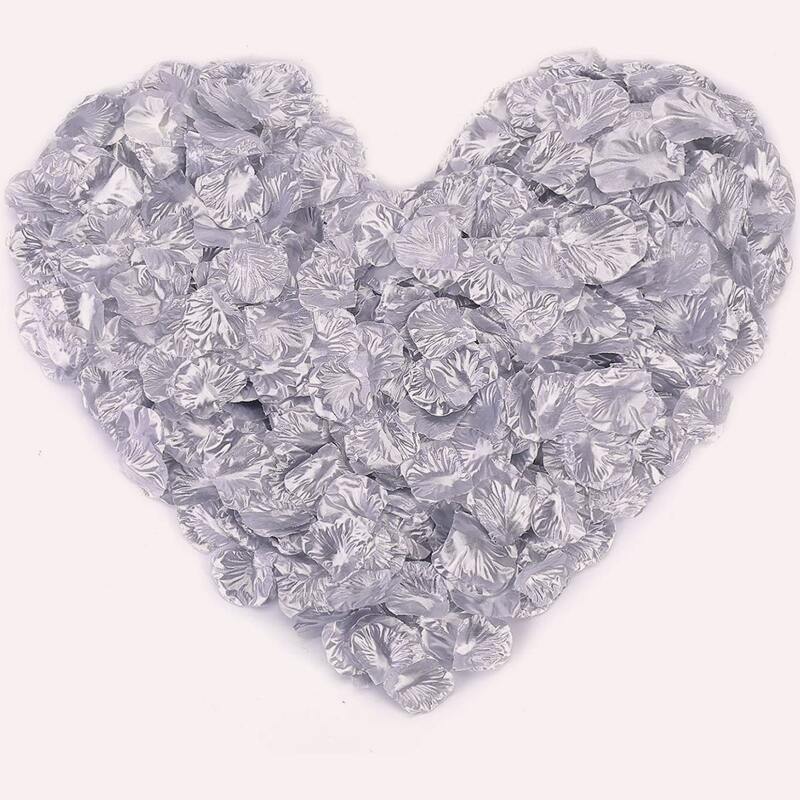 

600pcs Artificial Petal Decoration, Silver