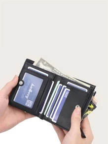 Baellerry 男士字母圖案折疊皮夾 - 黑色 - 查看 4