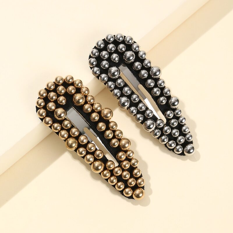 

2pcs Round Ball Decor Hair Clip, Multicolor