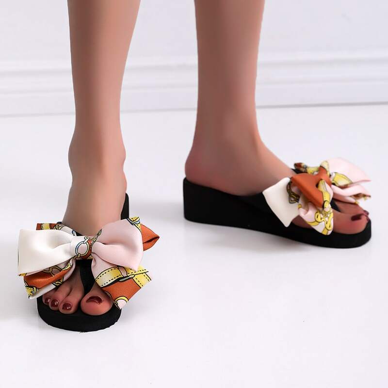

Bow Decor Flip Flops, Pink