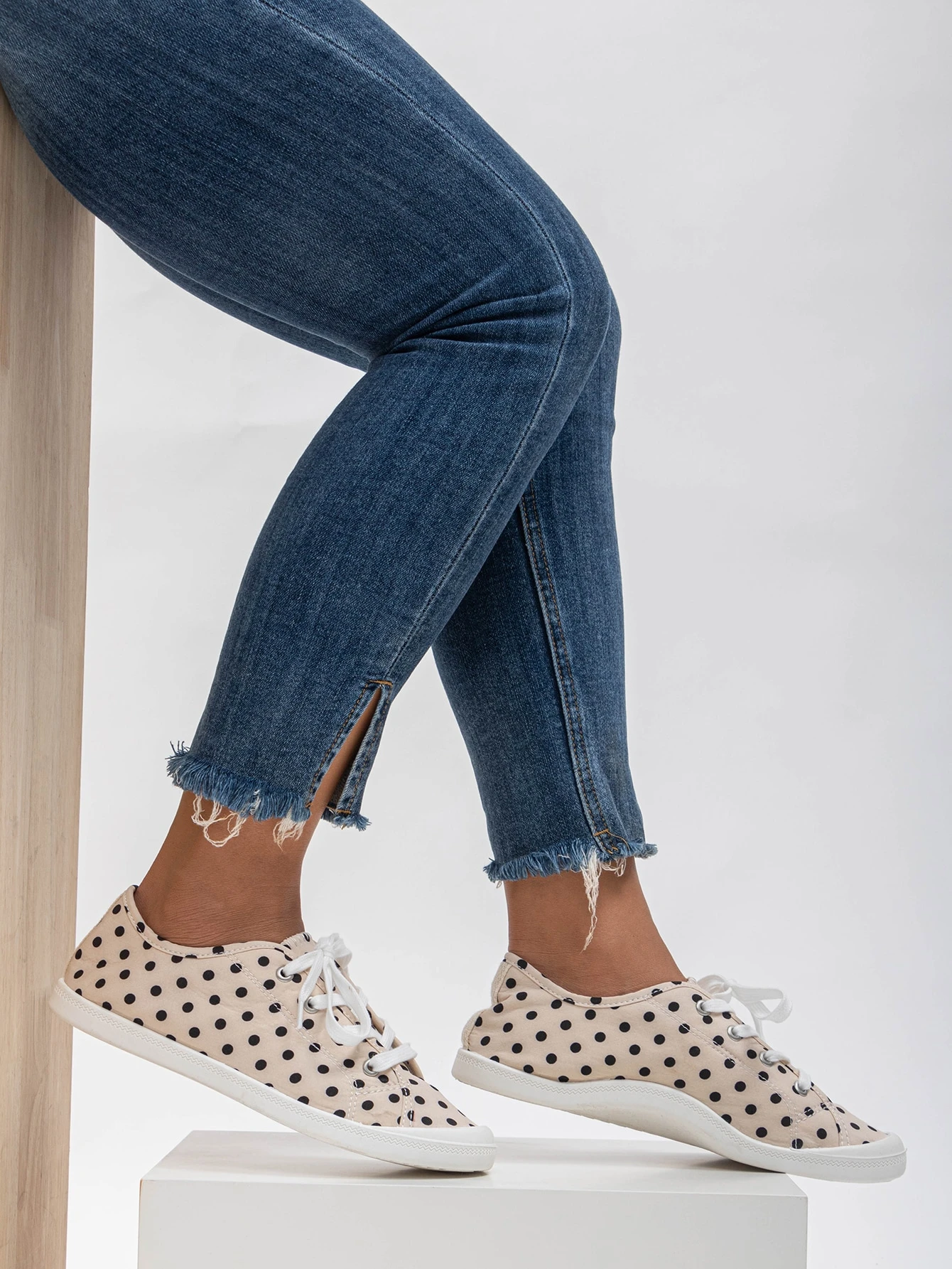 polka dot canvas shoes