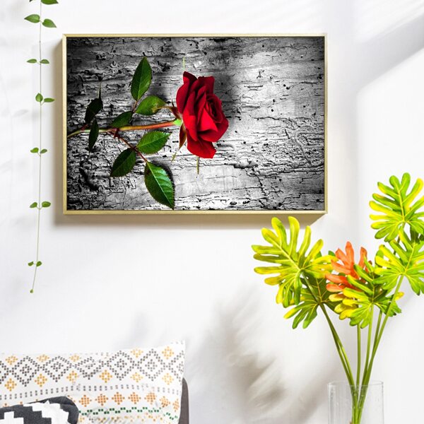 

Rose Print Wall Painting Without Frame, Multicolor
