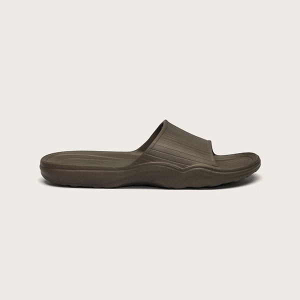 

Open Toe Textured Slides, Coffee brown