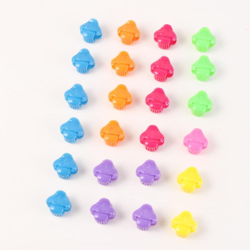 

24pcs Mushroom Shaped Hair Claw, Multicolor