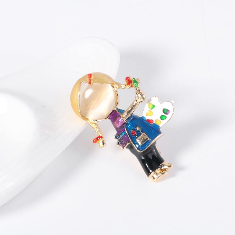 

1pc Cartoon Figure Brooch, Multicolor