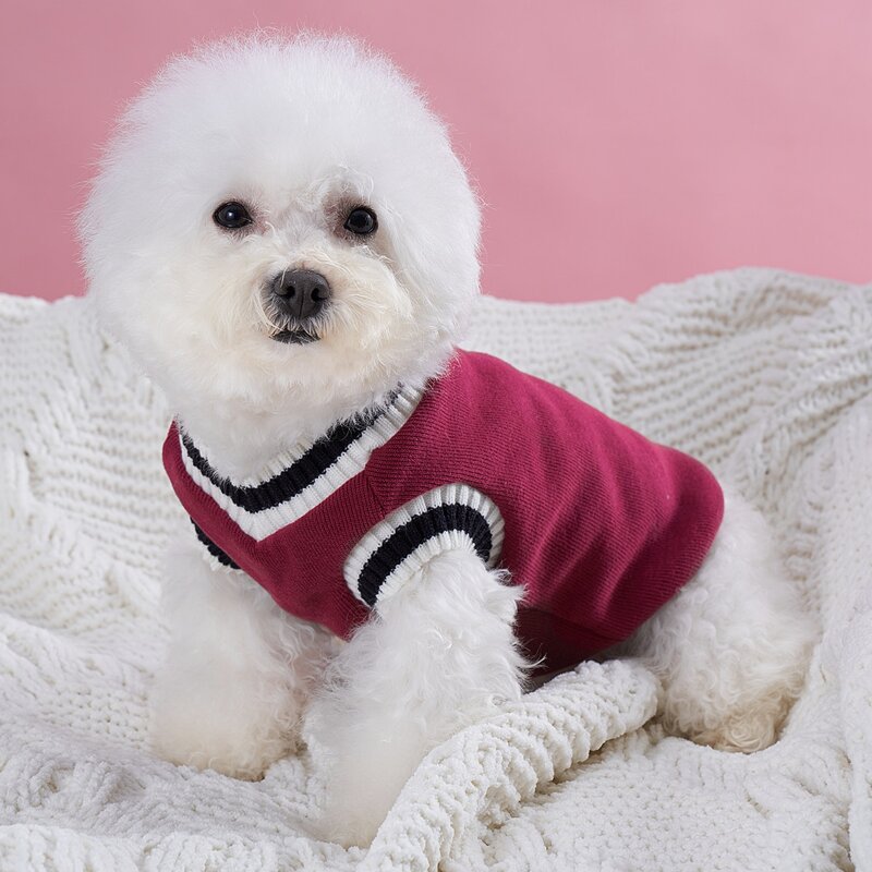 

Striped Pet Sweater Vest, Red