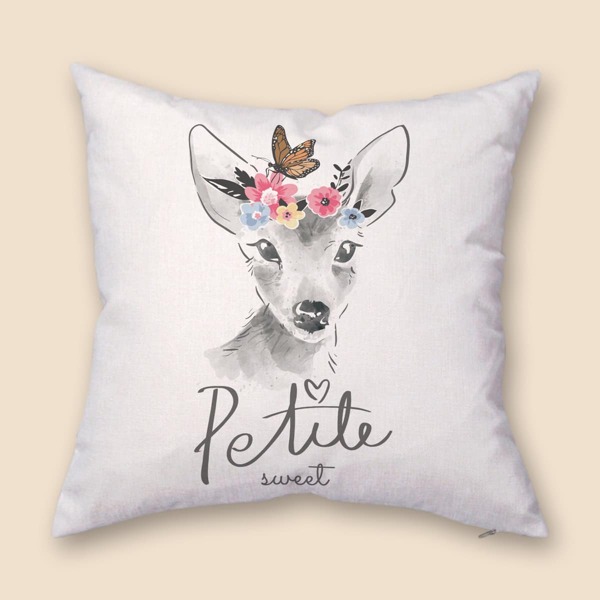 

Deer Print Cushion Cover Without Filler, Multicolor