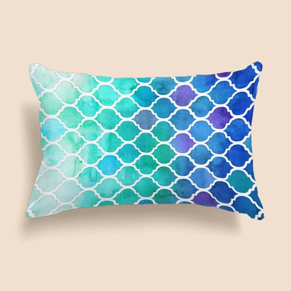 

Geometric Pattern Gradient Lumbar Pillow Cover Without Filler, Multicolor