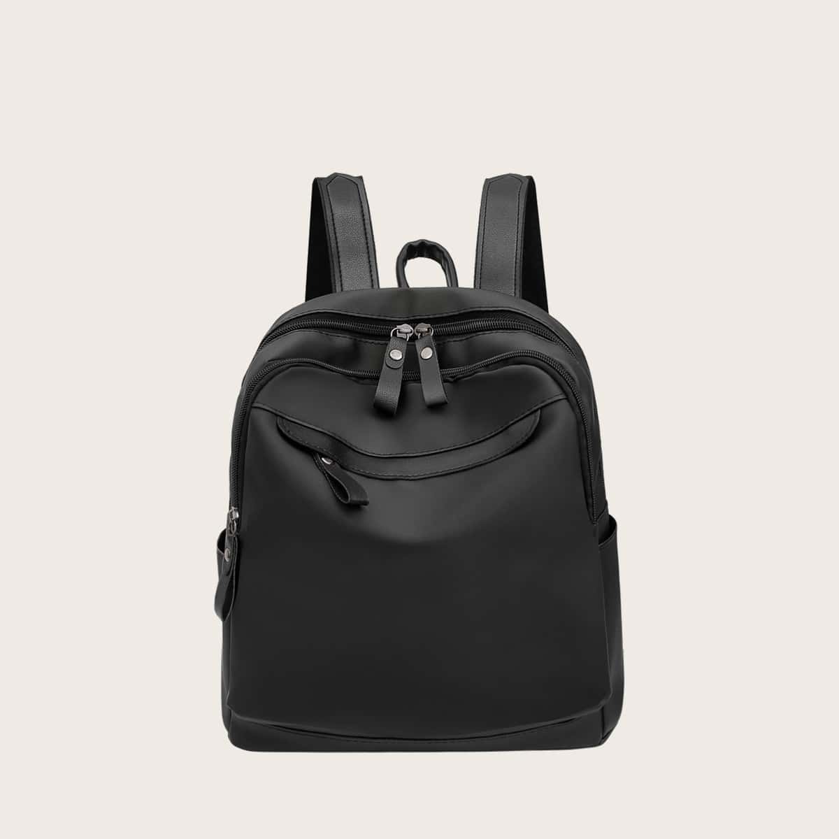 

Minimalist Zip Backpack, Black