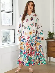Mulvari Đầm Plus Size Thú vật Giải trí - Nhiều màu - Xem 1