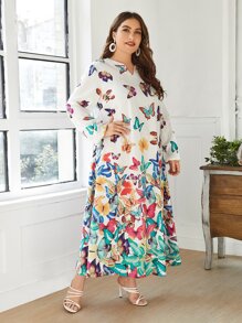 Mulvari Đầm Plus Size Thú vật Giải trí - Nhiều màu - Xem 4