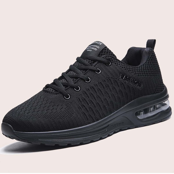 

Men Letter Graphic Knit Sneakers, Black