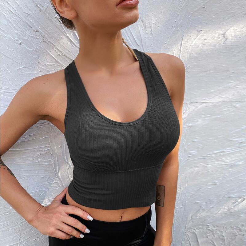 

Medium Support Seamless Sports Bra, Dark grey