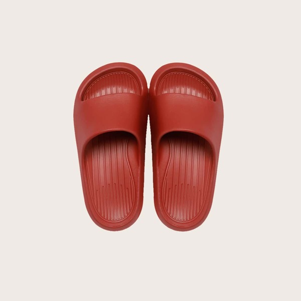 

Minimalist Open Toe Shower Slides, Red