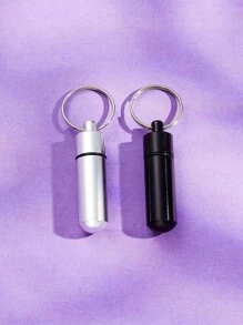 2 piezas Portapíldoras llavero para regalos, carteras, mochilas escolares y bolsos informales - Multicolor - Ver 1