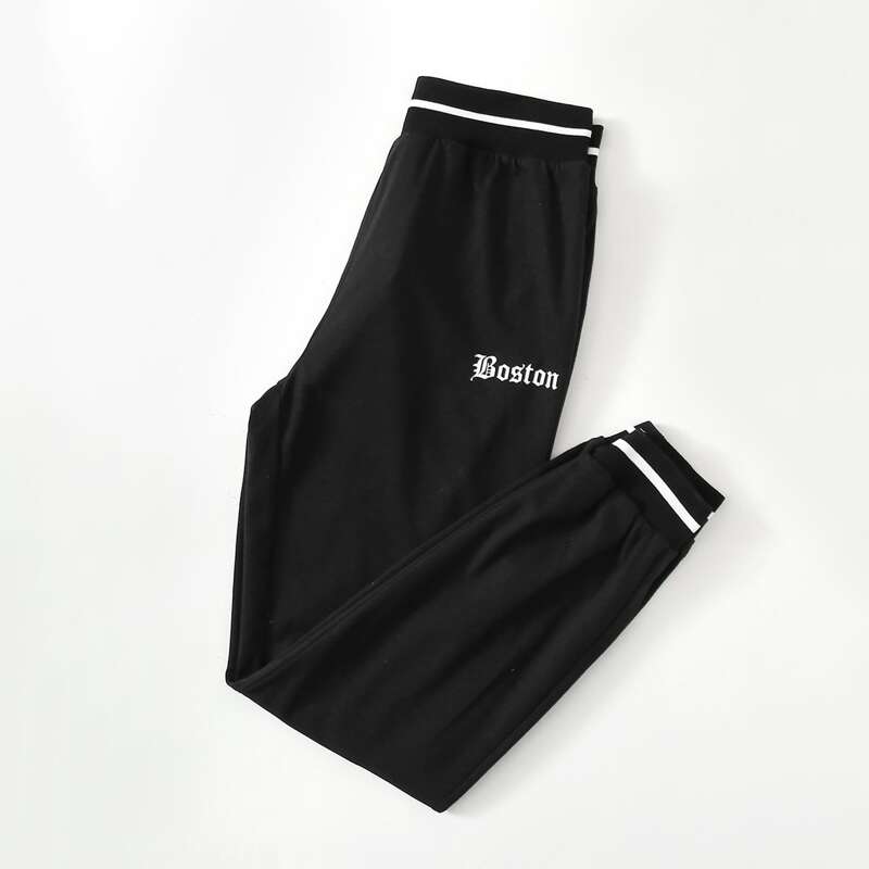 

Letter Striped Sweatpants, Black