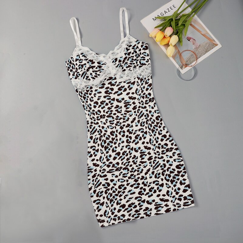 

Leopard Contrast Lace Dress, Multicolor