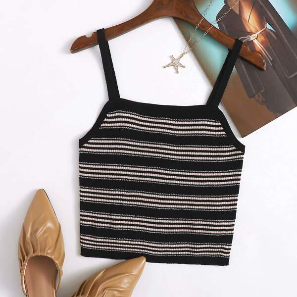 

Striped Crop Cami Top, Multicolor
