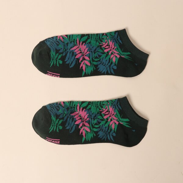 

Plant Pattern Socks, Multicolor