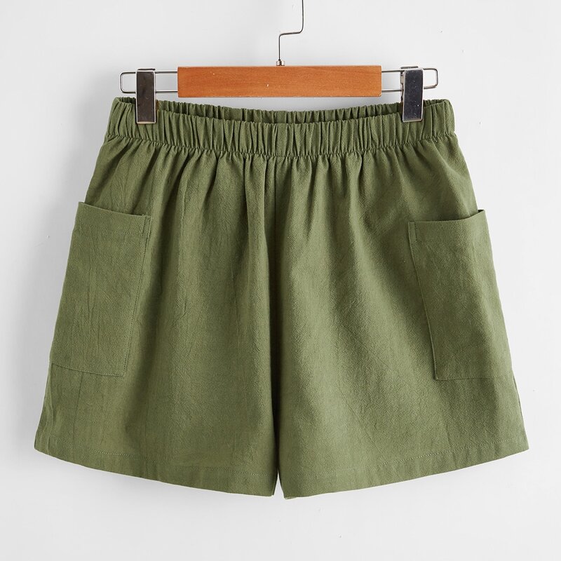 Pocket Solid Shorts, Army green