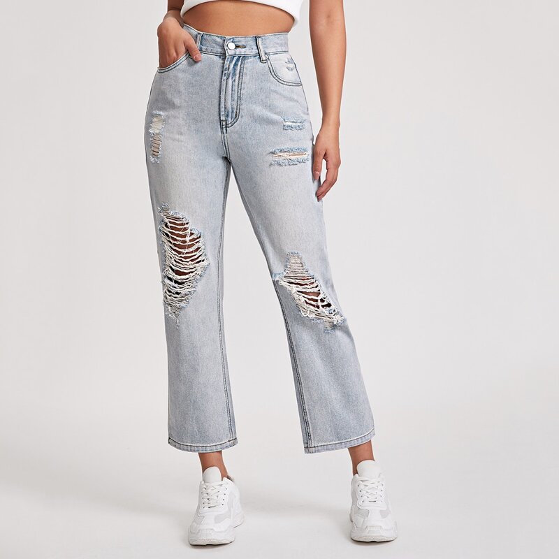 

Ripped Pocket Jeans, Light wash
