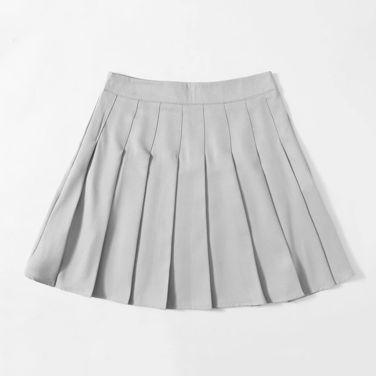 

Solid Tennis Skirt, Light grey