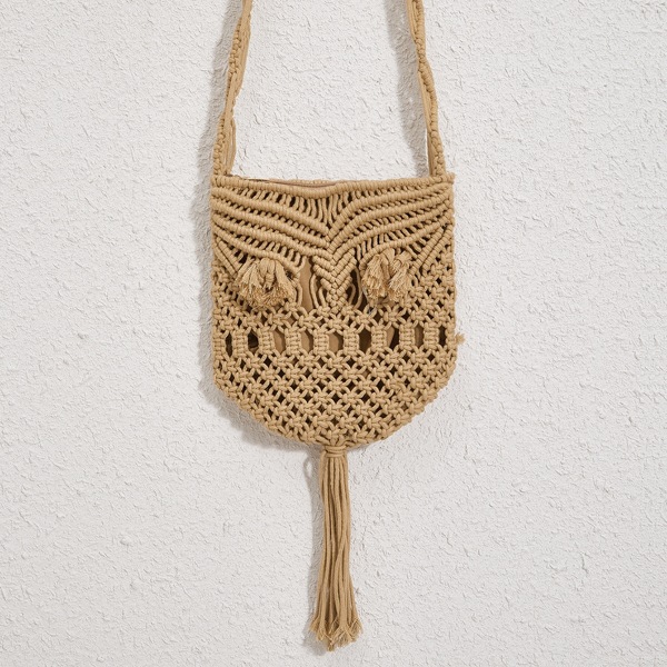 

HOLLOW OUT CROSSBODY BAG, Camel