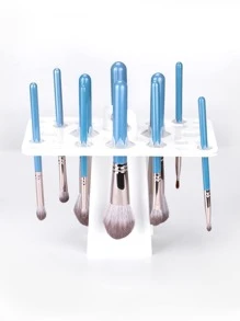 Makeup Brush Drying Rack,1pc White 26 Hole Makeup Organizer, Detachable Cosmetic Brush Display Stand, For Countertop Vanity And Bathroom - White - View 2