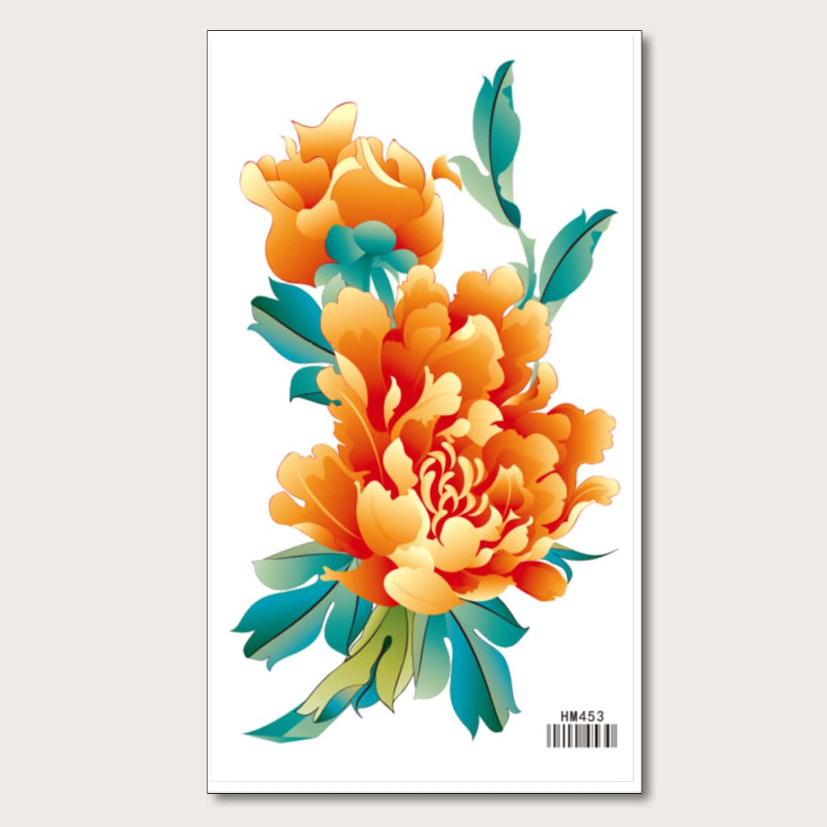 

1sheet Flower Pattern Tattoo Sticker, Multicolor