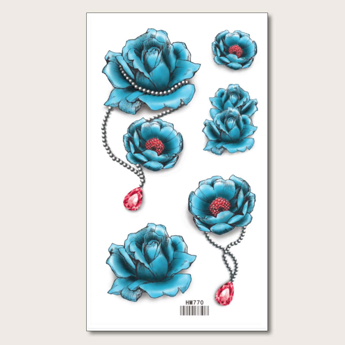 

1sheet Flower Pattern Tattoo Sticker, Multicolor