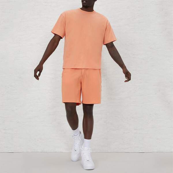 

Men Solid Track Shorts, Coral orange