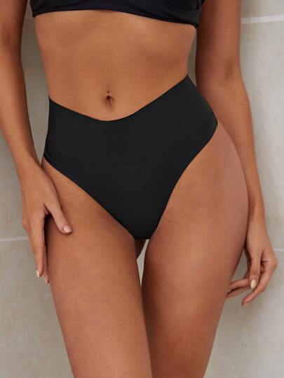 Contrast Mesh No-Show Shapewear Panty