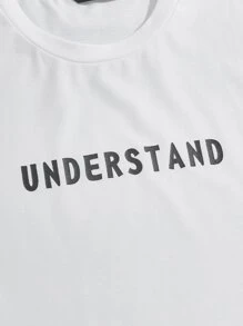 Manfinity Men Letter Graphic Top & Joggers Set - Multicolor - View 4