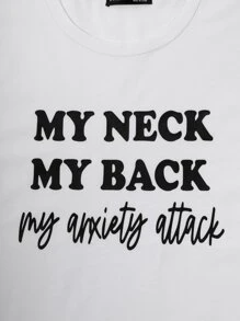 SHEIN Unity 標語圖案T恤 - 白色 - 查看 4