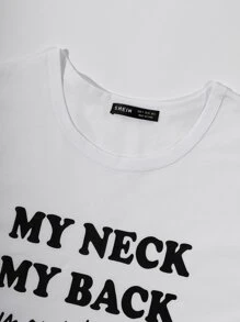 SHEIN Unity 標語圖案T恤 - 白色 - 查看 5