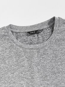 GENTILAND Áo phông dệt kim loang lổ màu khối cho nam - Xám - Xem 4