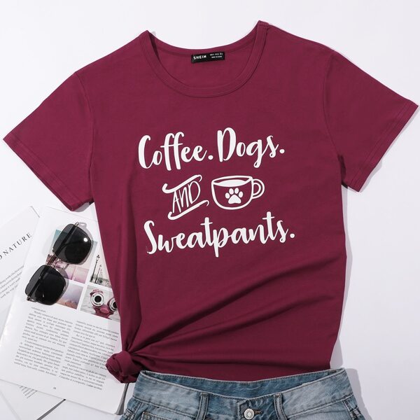 

Slogan Graphic Tee, Maroon