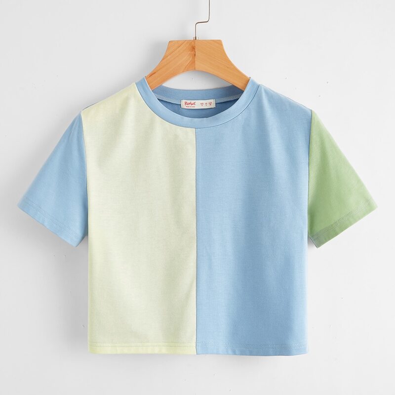 

Colorblock Crop Tee, Multicolor