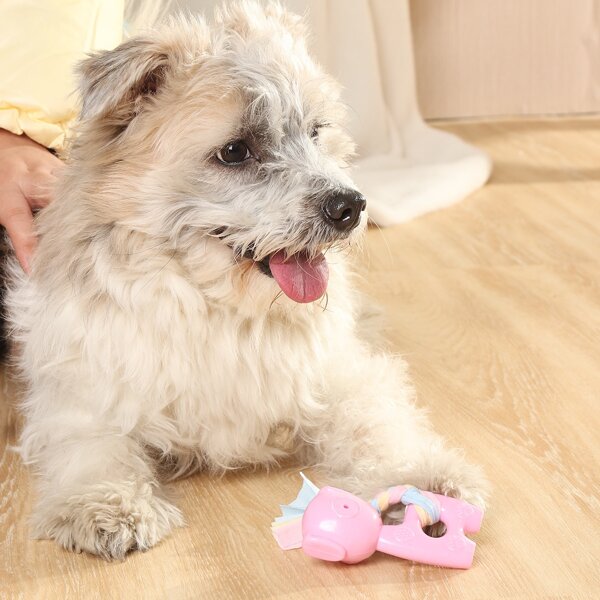 

1pc Cartoon Shaped Pet Chew Toy, Baby pink