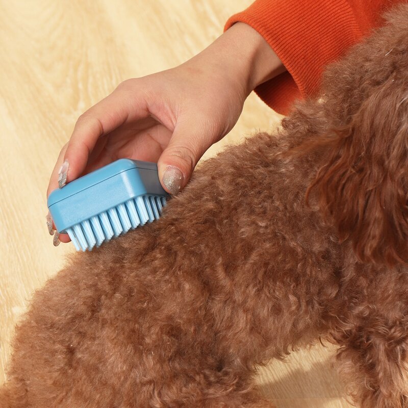 

1pc Solid Pet Bathing Brush, Blue