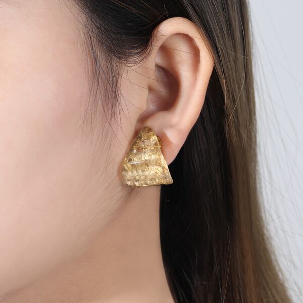 

Geometric Stud Earrings, Yellow