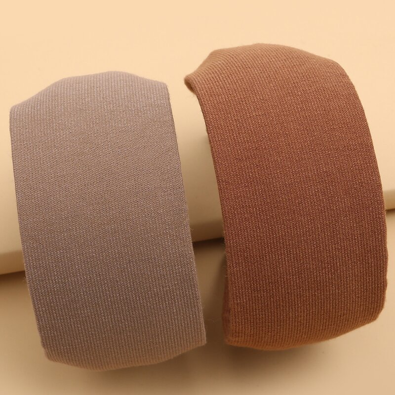 

2pcs Plain Wide Hair Hoop, Multicolor