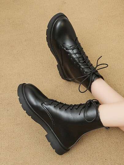 Lace-up Front Combat Boots