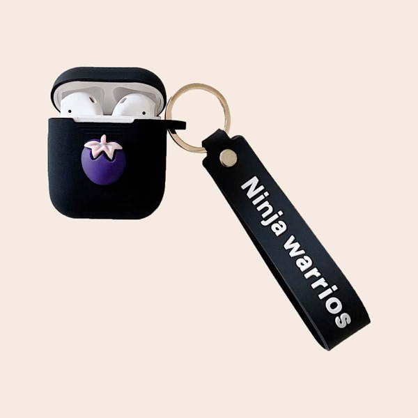 

Silicone Airpods Case With Keychain, Black