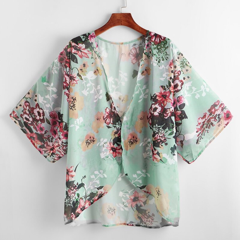 

Chiffon Floral Kimono, Multicolor