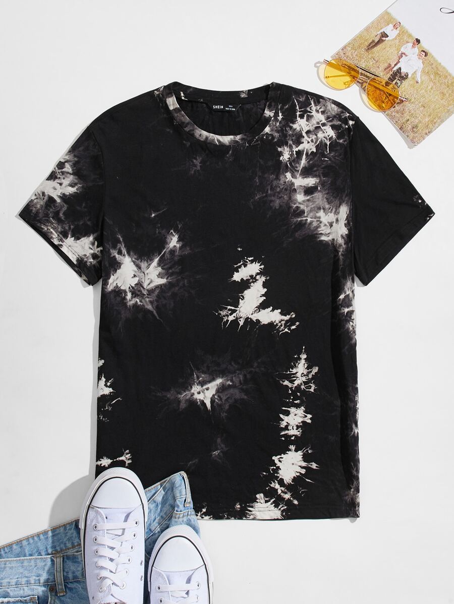 Manfinity VCAY Men Cotton Tie Dye Top - Black - View 1