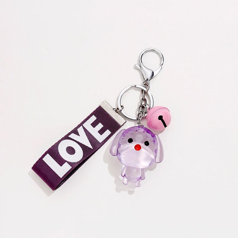 

Cartoon Charm Keychain, Purple