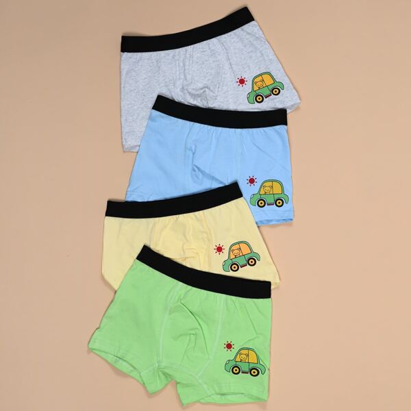 

Toddler Boys 4pcs Cartoon Graphic Boxer Brief, Multicolor