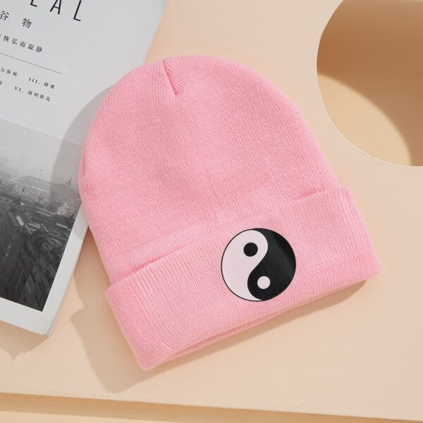 

Yin & Yang Pattern Beanie, Pink