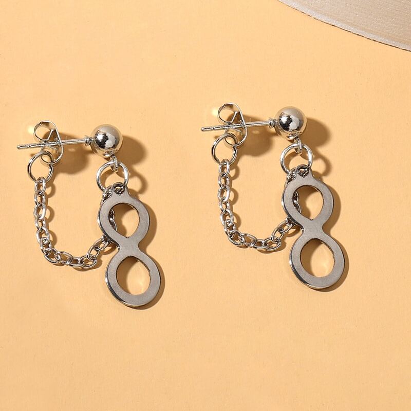 

Infinity Charm Earrings, Silver